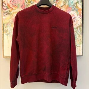 Levi’s Men’s Relaxed Fit Crewneck Sweatshirt Red Acid Wash Size M
